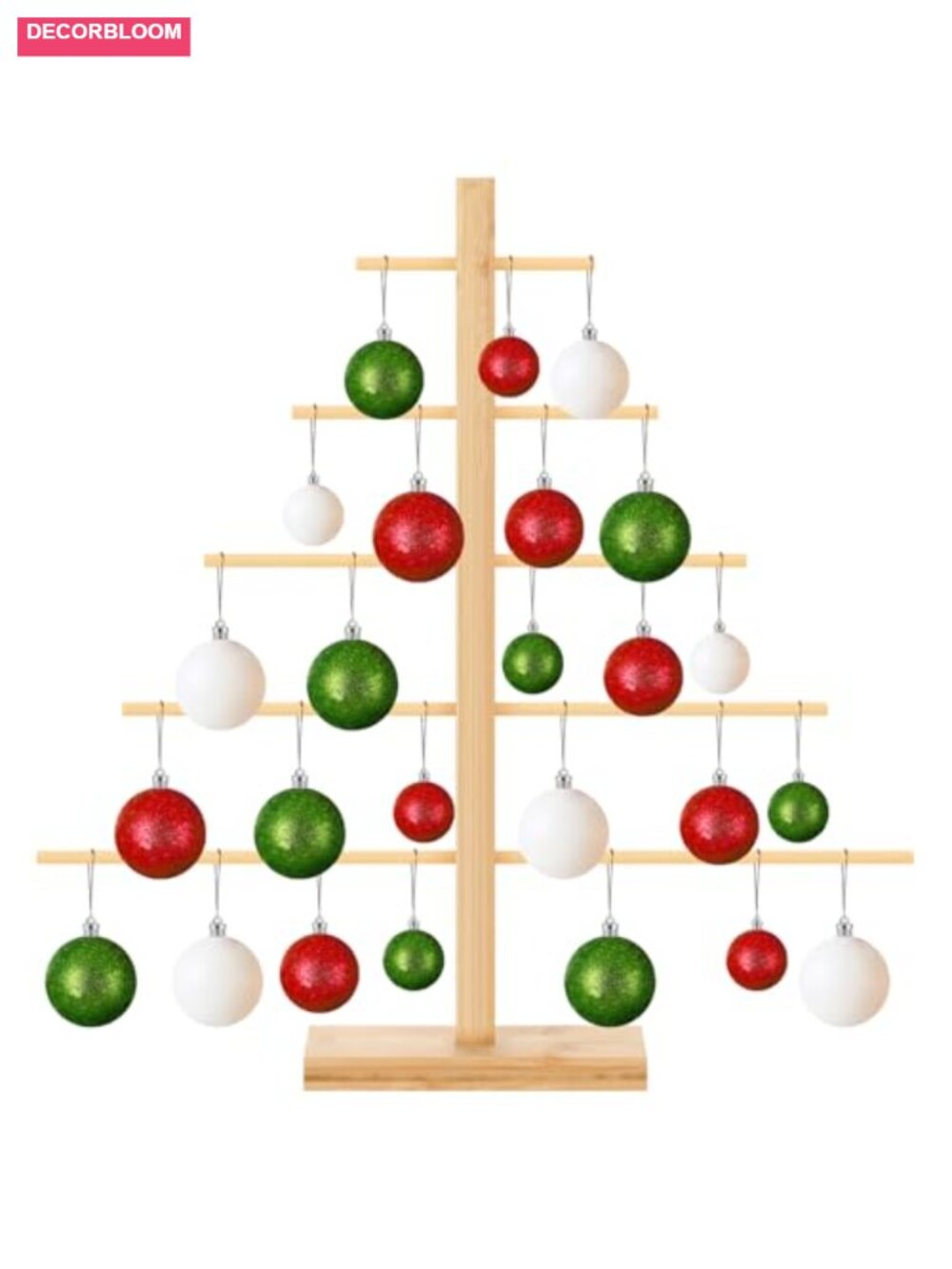 Wooden Christmas Tree Ornament Stand Holder 10 Arms Display Hanging Hook Stand